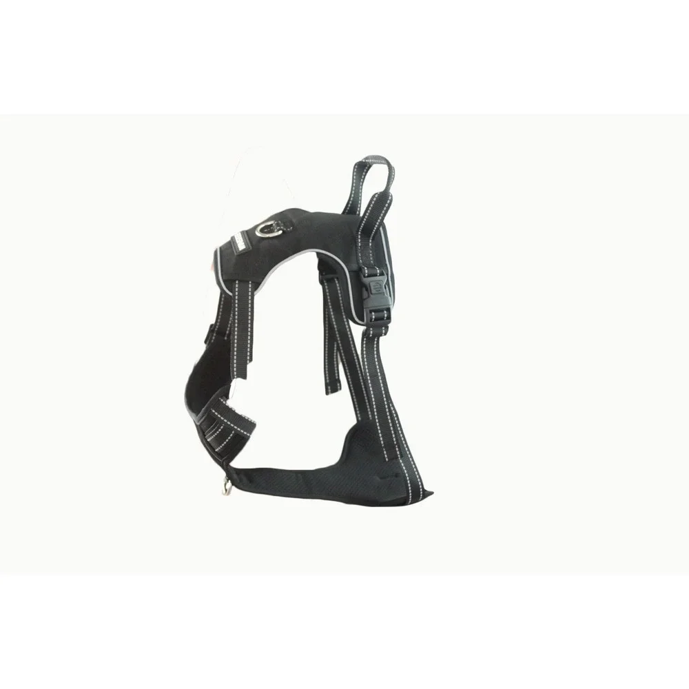 WINSEE No Pull Dog Harness Black Reflective Adjustable Oxford Pet Vest XLarge